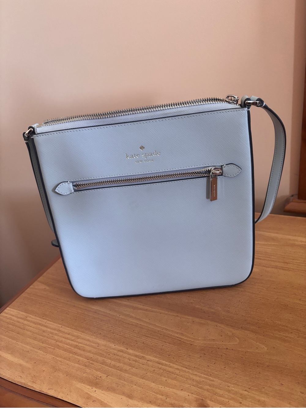 kate spade light blue saffiano crossbody bag